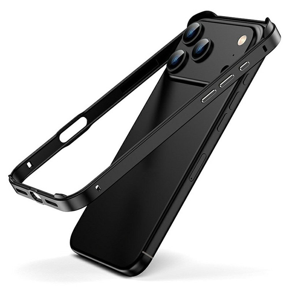 iPhone 17 Pro Max EIDERWOOD Metal Bumper Cover m. Stødabsorberende Silikone Hjørner - Sort