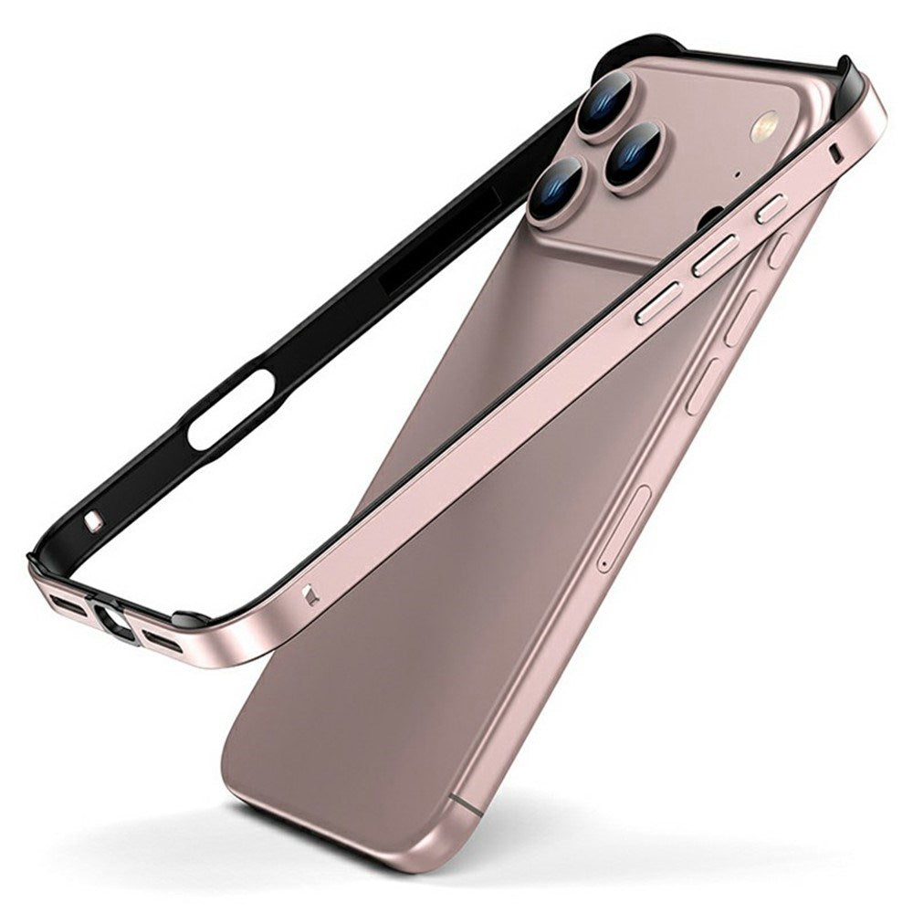 iPhone 17 Pro Max EIDERWOOD Metal Bumper Cover m. Stødabsorberende Silikone Hjørner - Lyserød