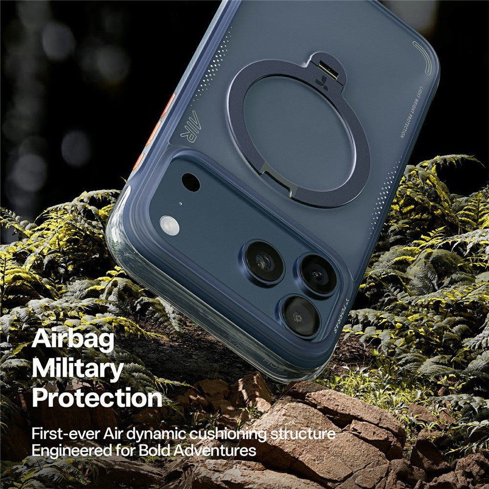 TORRAS iPhone 17 Pro Max Ostand Q3 Air Mobil Cover m. Kickstand - MagSafe Kompatibel - Blå