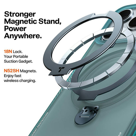 TORRAS iPhone 17 Pro Ostand Q3 Air Mobil Cover m. Kickstand - MagSafe Kompatibel - Grøn