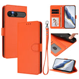 Sony Xperia 10 VII - EIDERWOOD Kunstlæder Flip Cover - Kortholder & Strop - Orange