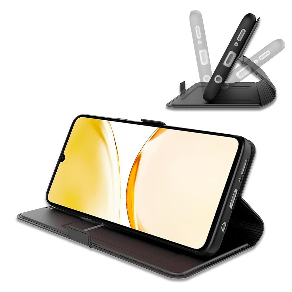 Realme Note 70T EIDERWOOD Kunstlæder Flip Cover - Sort