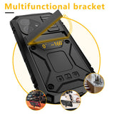 iPhone 17 R-JUST Hybrid Bagside Cover m. Indbygget Skærmbeskyttelse & Kickstand - Sort