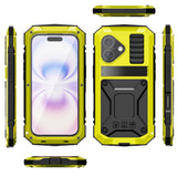 iPhone 17 R-JUST Hybrid Bagside Cover m. Indbygget Skærmbeskyttelse & Kickstand - Gul