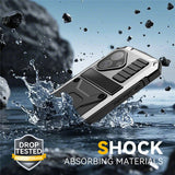 iPhone 17 R-JUST Hybrid Bagside Cover m. Indbygget Skærmbeskyttelse & Kickstand - Sølv