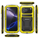 iPhone 18 Pro / 17 Pro R-JUST Hybrid Bagside Cover m. Indbygget Skærmbeskyttelse & Kickstand - Gul