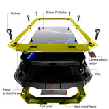 iPhone 18 Pro / 17 Pro R-JUST Hybrid Bagside Cover m. Indbygget Skærmbeskyttelse & Kickstand - Gul