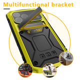iPhone 18 Pro / 17 Pro R-JUST Hybrid Bagside Cover m. Indbygget Skærmbeskyttelse & Kickstand - Gul