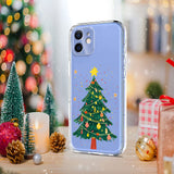 EIDERWOOD iPhone 12 / 12 Pro Fleksibelt Plast Jule Mobil Cover - Gennemsigtig / Juletræ