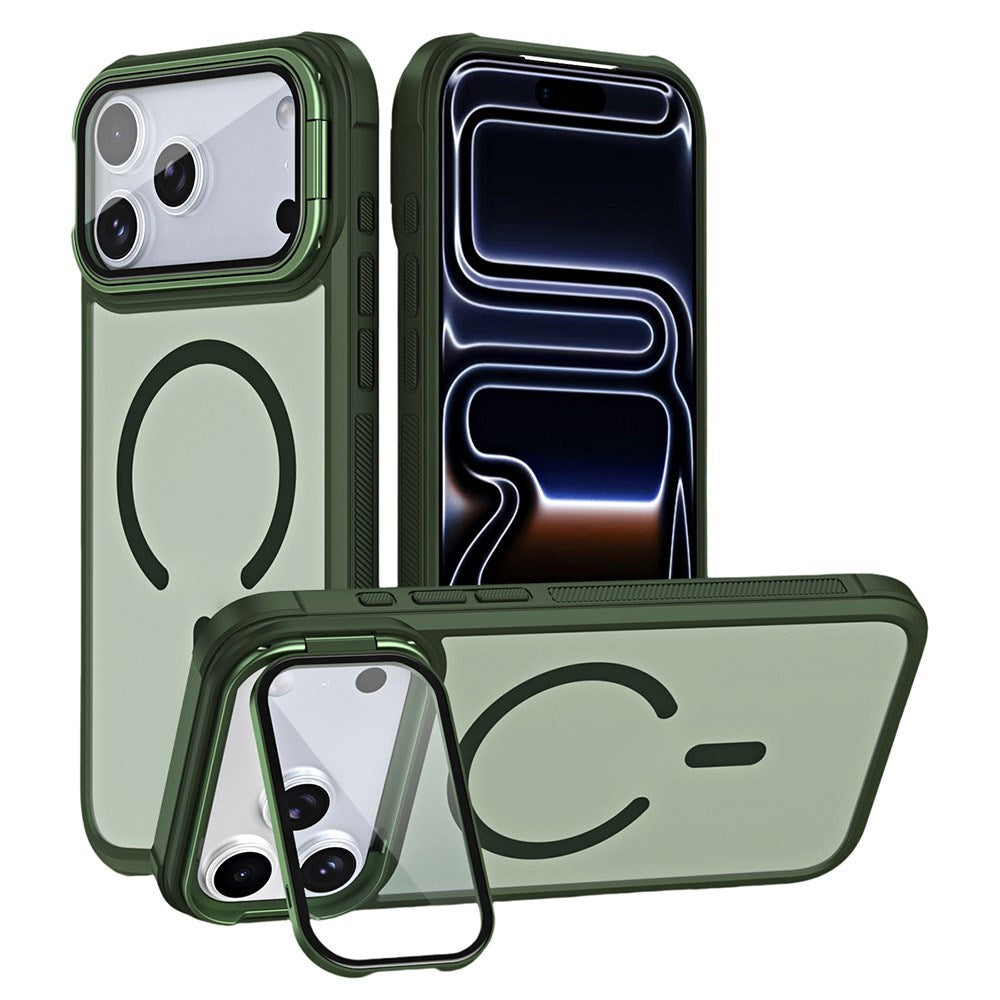 iPhone 18 Pro Max / 17 Pro Max EIDERWOOD Hybrid Plast Bagside Cover m. Kamera Cover & Ståfunktion - MagSafe Kompatibel - Grøn