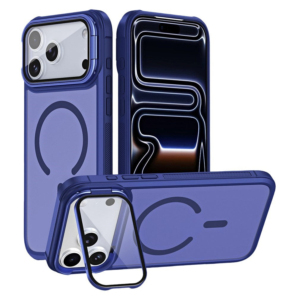 iPhone 18 Pro Max / 17 Pro Max EIDERWOOD Hybrid Plast Bagside Cover m. Kamera Cover & Ståfunktion - MagSafe Kompatibel - Blå