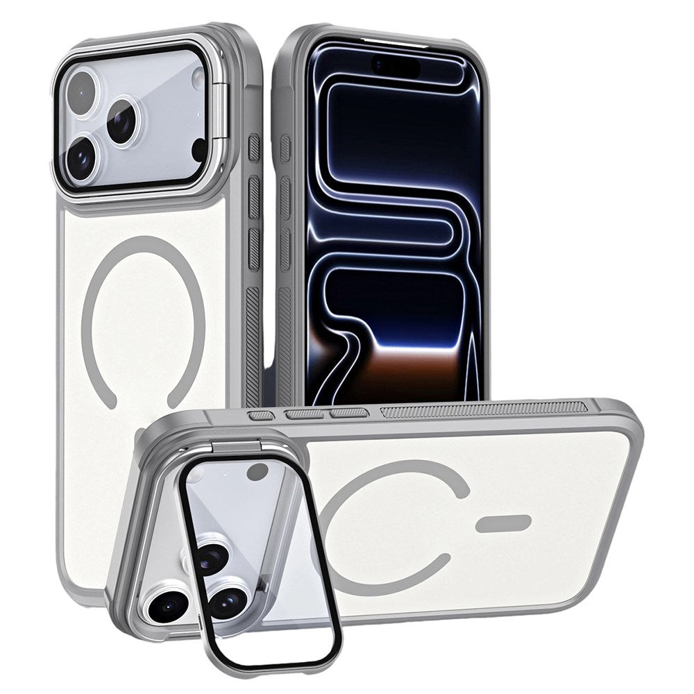 iPhone 18 Pro / 17 Pro EIDERWOOD Hybrid Plast Bagside Cover m. Kamera Cover & Ståfunktion - MagSafe Kompatibel - Grå