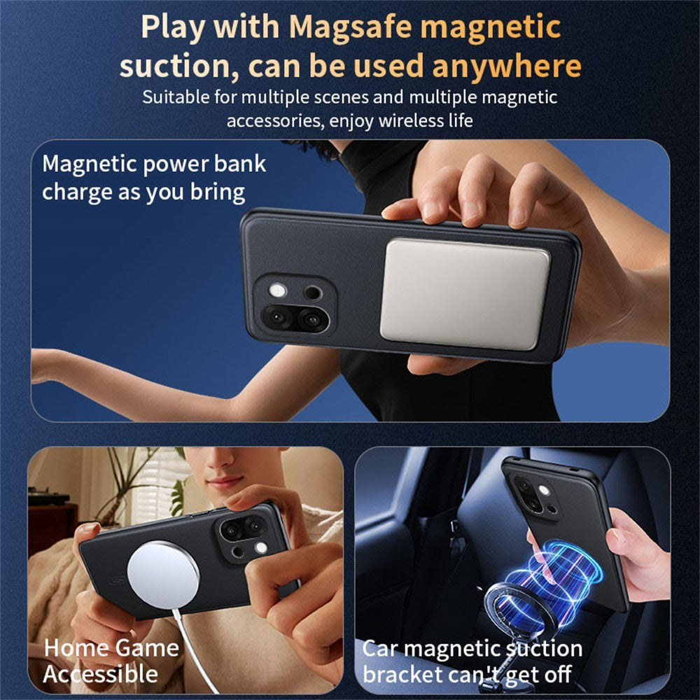 EIDERWOOD OnePlus 15 Hybrid Plastik Mobil Cover m. Kunstlæder - MagSafe Kompatibel - Grå