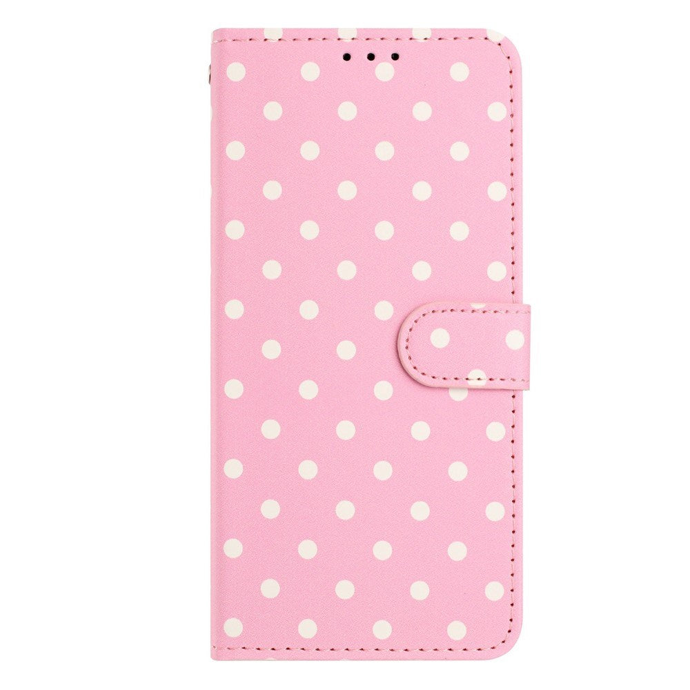 EIDERWOOD iPhone 17 Kunstlæder Flip Mobil Cover m. Polka Design - Lyserød