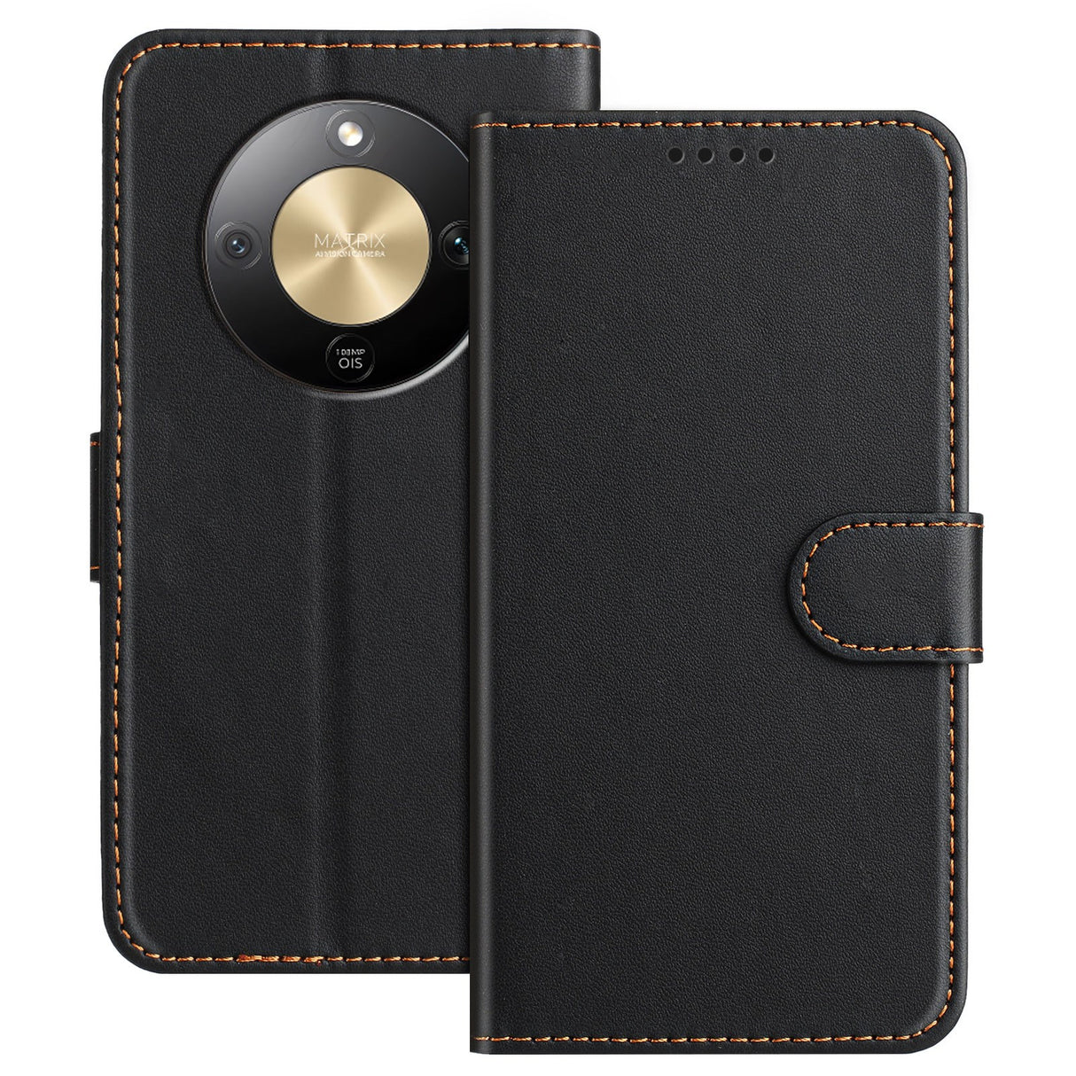 Honor Magic8 Lite EIDERWOOD Kunstlæder Flip Cover m. Kortholder - Sort