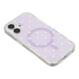 EIDERWOOD iPhone 17 Hybrid Mobil Cover m. Polka Design - MagSafe Kompatibel - Gennemsigtig / Lilla