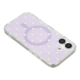 EIDERWOOD iPhone 17 Hybrid Mobil Cover m. Polka Design - MagSafe Kompatibel - Gennemsigtig / Lilla