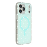 EIDERWOOD iPhone 17 Pro Hybrid Mobil Cover m. Polka Design - MagSafe Kompatibel - Gennemsigtig / Turkis