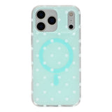 EIDERWOOD iPhone 17 Pro Hybrid Mobil Cover m. Polka Design - MagSafe Kompatibel - Gennemsigtig / Turkis