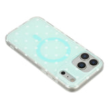 EIDERWOOD iPhone 17 Pro Hybrid Mobil Cover m. Polka Design - MagSafe Kompatibel - Gennemsigtig / Turkis