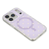 EIDERWOOD iPhone 17 Pro Hybrid Mobil Cover m. Polka Design - MagSafe Kompatibel - Gennemsigtig / Lilla
