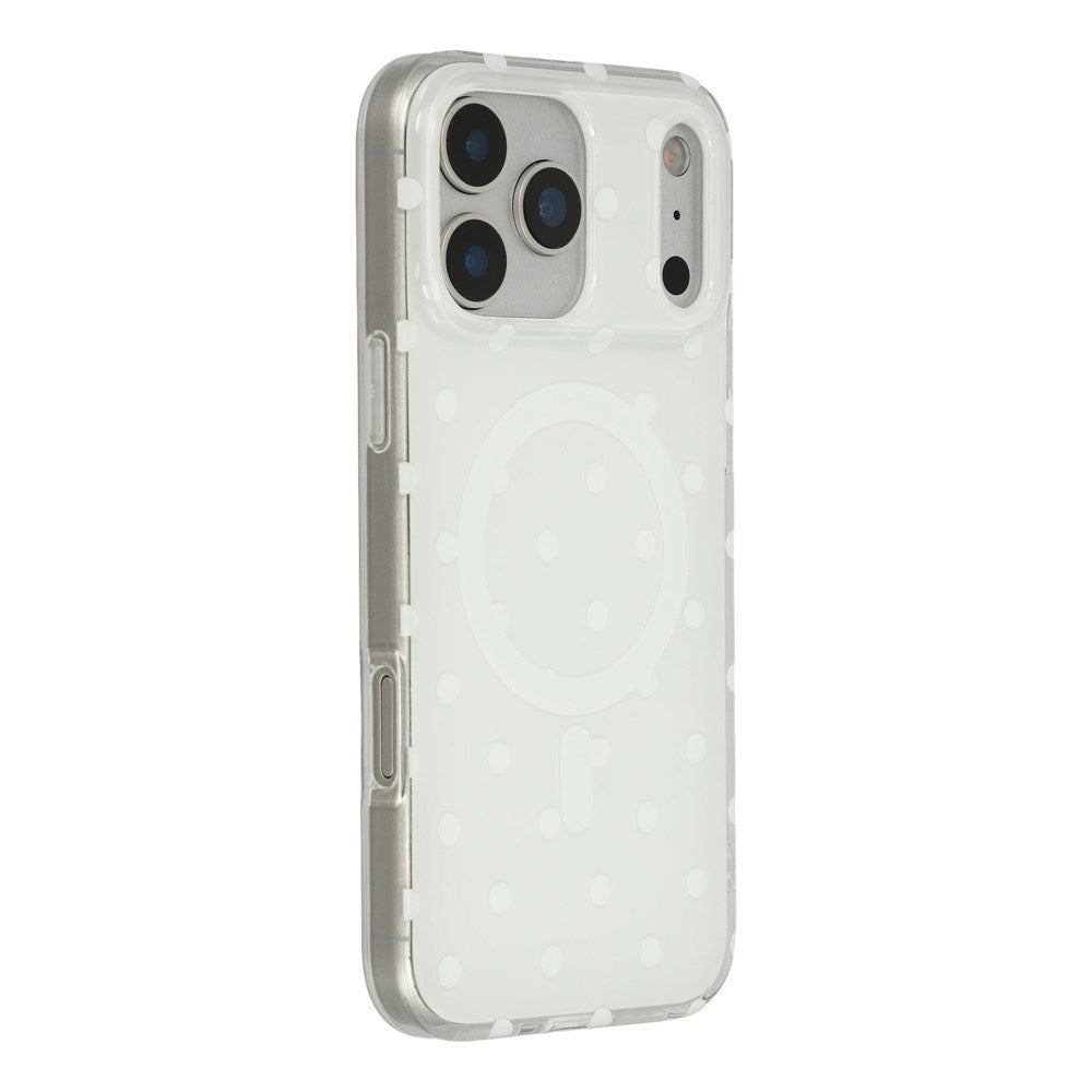 EIDERWOOD iPhone 17 Pro Max Hybrid Mobil Cover m. Polka Design - MagSafe Kompatibel - Gennemsigtig / Hvid