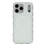EIDERWOOD iPhone 17 Pro Max Hybrid Mobil Cover m. Polka Design - MagSafe Kompatibel - Gennemsigtig / Hvid