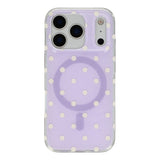 EIDERWOOD iPhone 17 Pro Max Hybrid Mobil Cover m. Polka Design - MagSafe Kompatibel - Gennemsigtig / Lilla