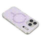 EIDERWOOD iPhone 17 Pro Max Hybrid Mobil Cover m. Polka Design - MagSafe Kompatibel - Gennemsigtig / Lilla