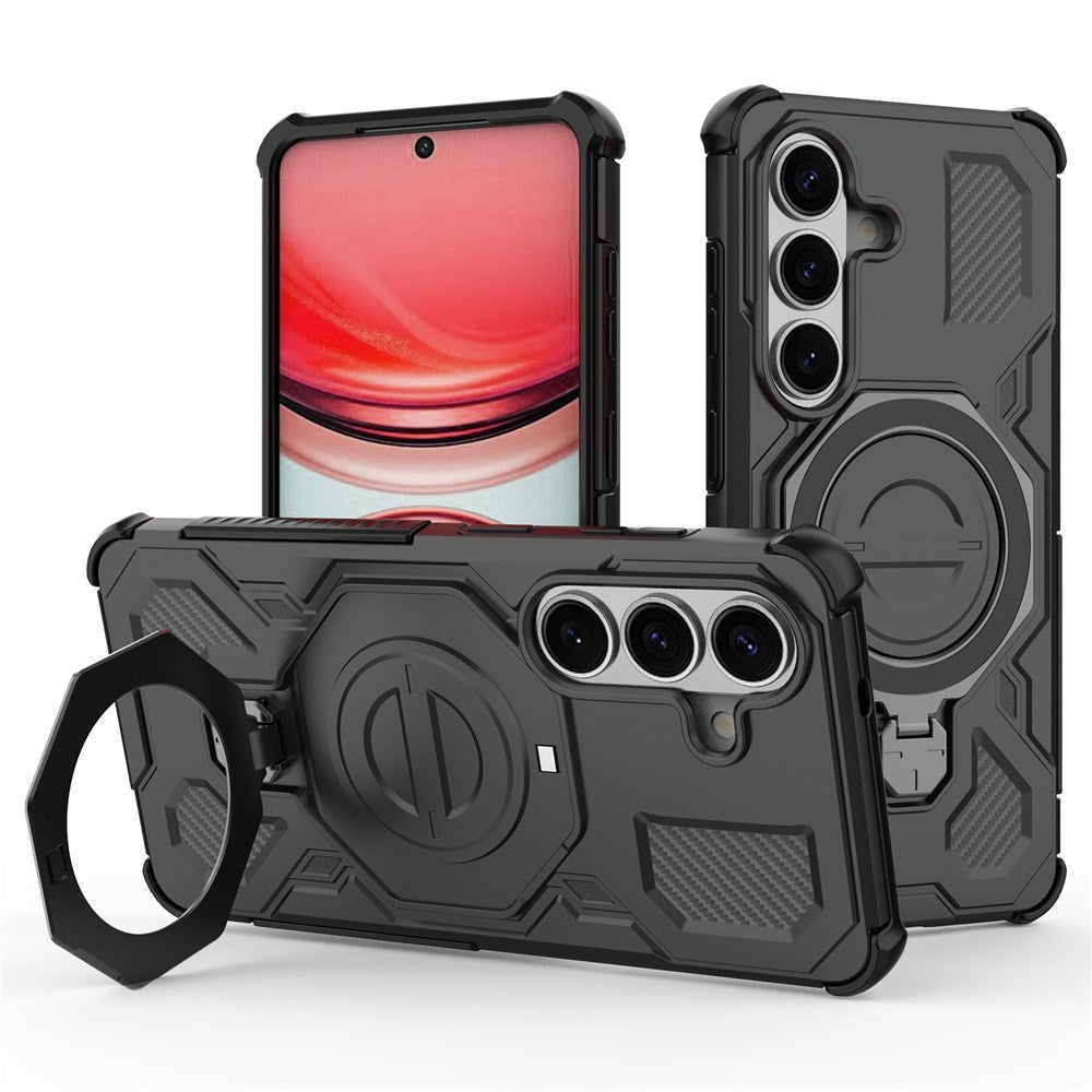 EIDERWOOD Samsung Galaxy S26 Hybrid Håndværker Cover - Roterende Kickstand - Sort