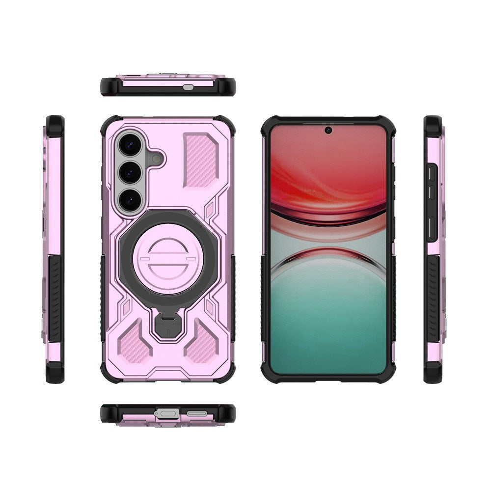 EIDERWOOD Samsung Galaxy S26 Hybrid Håndværker Cover - Roterende Kickstand - Lyserød