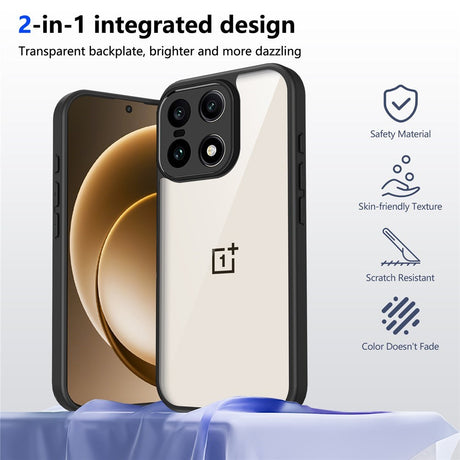 EIDERWOOD OnePlus 15 Fleksibelt Plast Mobil Cover - Gennemsigtig/Sort