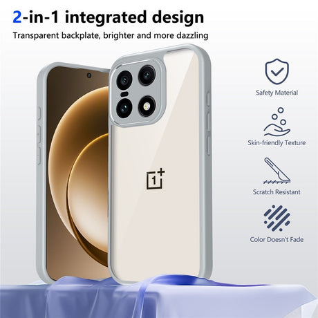 EIDERWOOD OnePlus 15 Fleksibelt Plast Mobil Cover - Gennemsigtig/Grå
