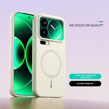 Xiaomi 17 Pro Silikone Mobil Cover - MagSafe Kompatibel - Beige