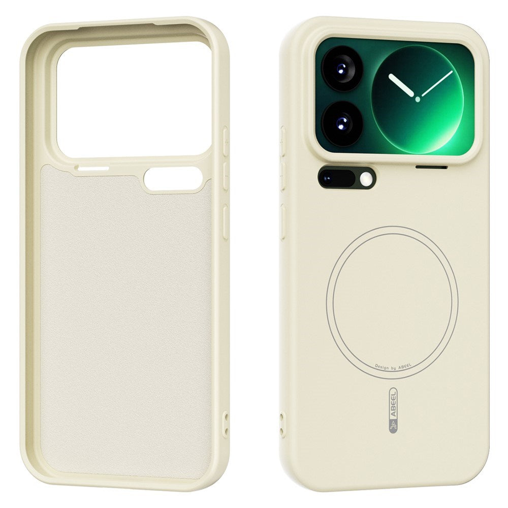 Xiaomi 17 Pro Max Silikone Mobil Cover - MagSafe Kompatibel - Beige