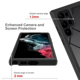 Samsung Galaxy S23 Ultra Hybrid Cover m. Skærmbeskyttelse - Mørkeblå / Gennemsigtig