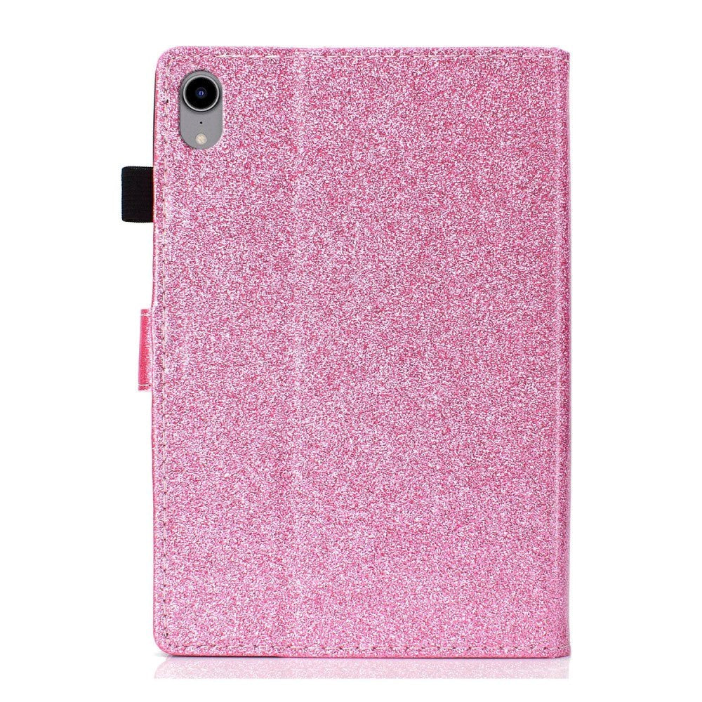 iPad 11" (2025) / iPad 10,9" (2024/2022) Glitter Flip Cover m. Flip Stand &amp; Kortholder - Rosa