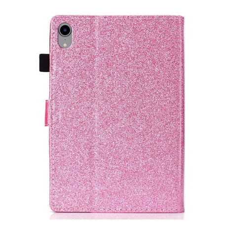 iPad 11" (2025) / iPad 10,9" (2024/2022) Glitter Flip Cover m. Flip Stand &amp; Kortholder - Rosa