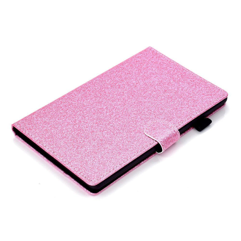 iPad 11" (2025) / iPad 10,9" (2024/2022) Glitter Flip Cover m. Flip Stand &amp; Kortholder - Rosa