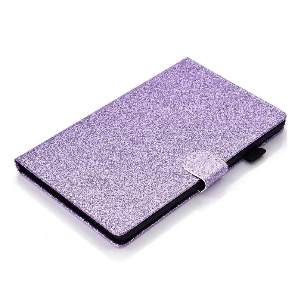 iPad 11" (2025) / iPad 10,9" (2024/2022) Glitter Flip Cover m. Flip Stand &amp; Kortholder - Lilla