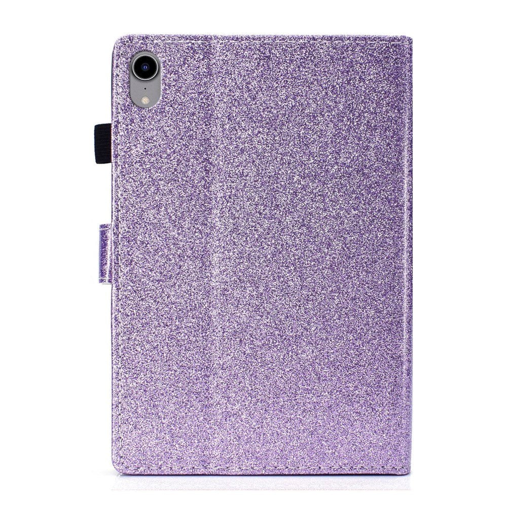 iPad 11" (2025) / iPad 10,9" (2024/2022) Glitter Flip Cover m. Flip Stand &amp; Kortholder - Lilla