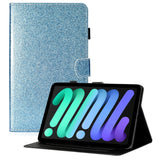 iPad 11" (2025) / iPad 10,9" (2024/2022) Glitter Flip Cover m. Flip Stand &amp; Kortholder - Blå