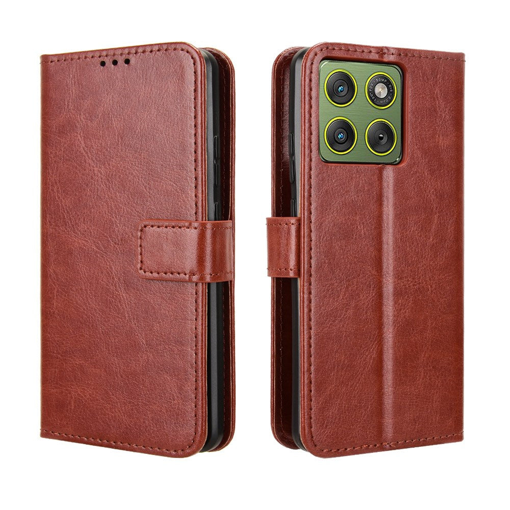 EIDERWOOD Motorola Edge 70 Kunstlæder Flip Cover m. Strop & Pung - Brun