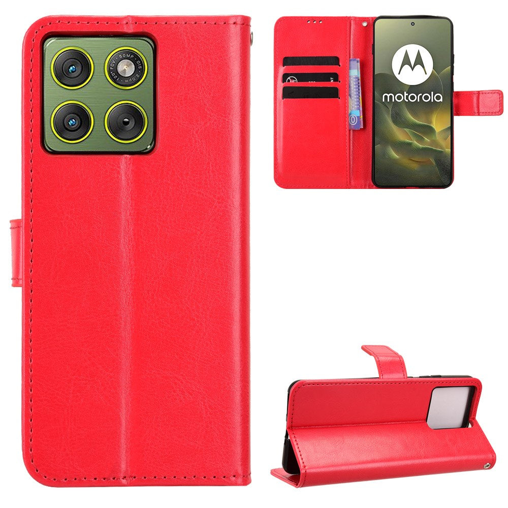 EIDERWOOD Motorola Edge 70 Kunstlæder Flip Cover m. Strop & Pung - Rød
