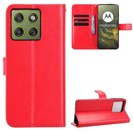 EIDERWOOD Motorola Edge 70 Kunstlæder Flip Cover m. Strop & Pung - Rød