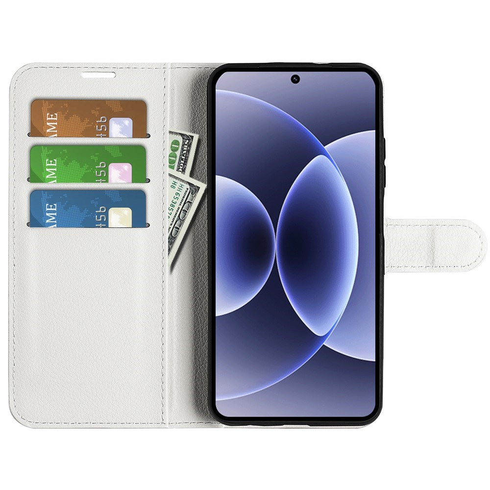 EIDERWOOD Xiaomi 17 Litchi Tekstur Kunstlæder Flip Mobil Cover m. Kortholder - Hvid