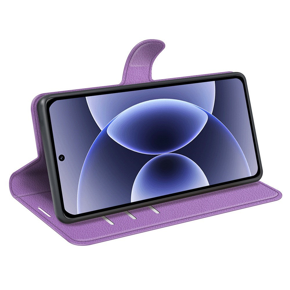 EIDERWOOD Xiaomi 17 Litchi Tekstur Kunstlæder Flip Mobil Cover m. Kortholder - Lilla