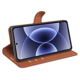 EIDERWOOD Xiaomi 17 Litchi Tekstur Kunstlæder Flip Mobil Cover m. Kortholder - Brun