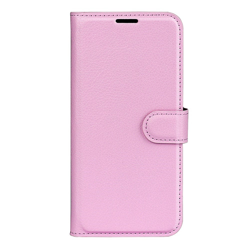 AMORUS Xiaomi 17 Pro Litchi Tekstur Kunstlæder Flip Mobil Cover m. Kortholder - Lyserød