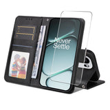 OnePlus 15R ENKAY - 2-i-1 Kunstlæder Cover inkl. Skærmbeskyttelsesglas - Sort